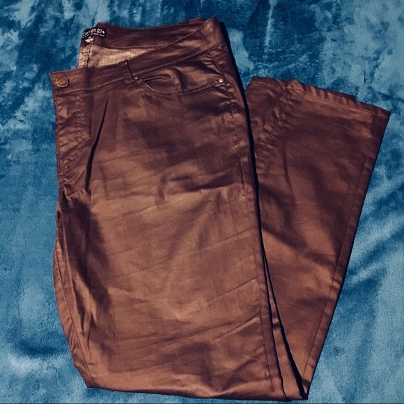 Forever 21 Plus Dark Brown Faux Leather Pants - Picture 6 of 6